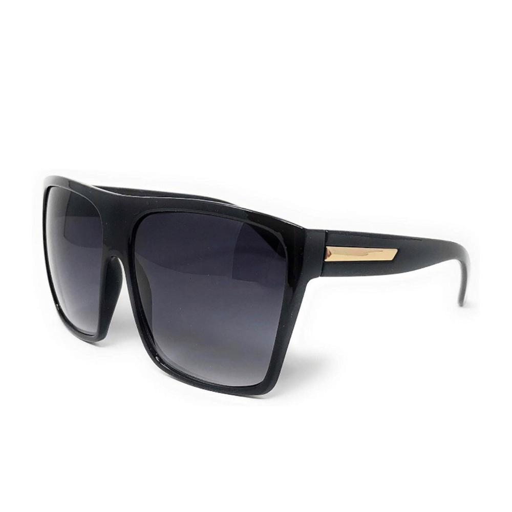 🆕 Oversized Retro Square Flat Brow Sunglasses - Picture 2 of 5